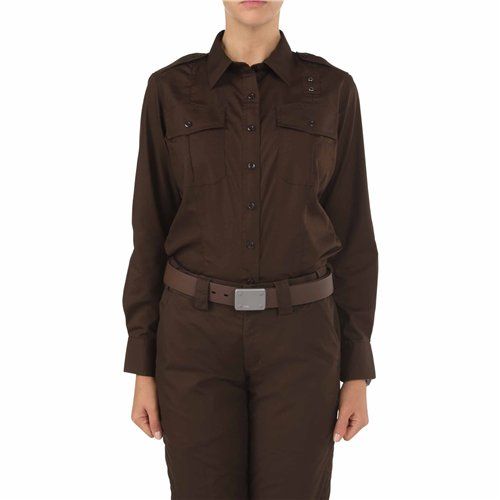 5.11 Women's Class A Taclite PDU Shirt Long Sleeve- Brown