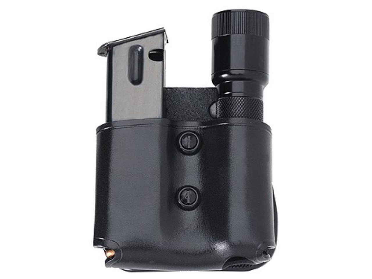 Galco Leather Mag Flashlight Paddle Holster, Ambi, 1" Flashlight Models, Black