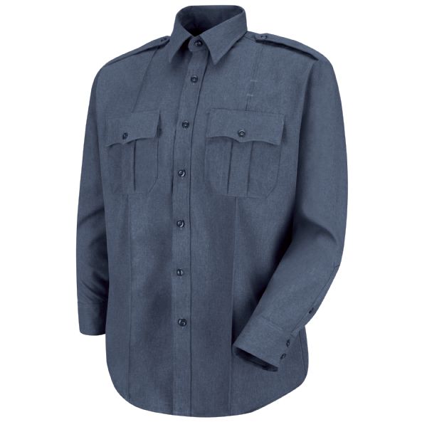 Horace Small Sentry Long Sleeve Shirt With Zipper Front- Dark Navy