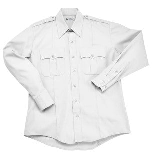 Liberty Long Sleeve police shirt, 65% polyester, 35% cotton-White
