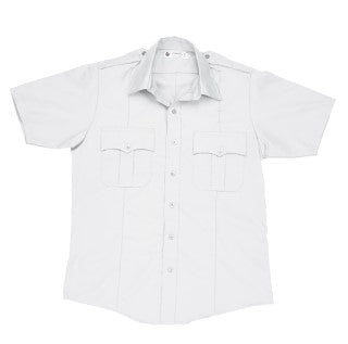 Liberty Uniform Short Sleeve Police Shirt 65% Polyester, 35% Cotton-White