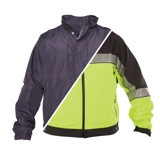 Elbeco Shiled Color Block Soft Shell Jacket -Navy/Hi-Vis