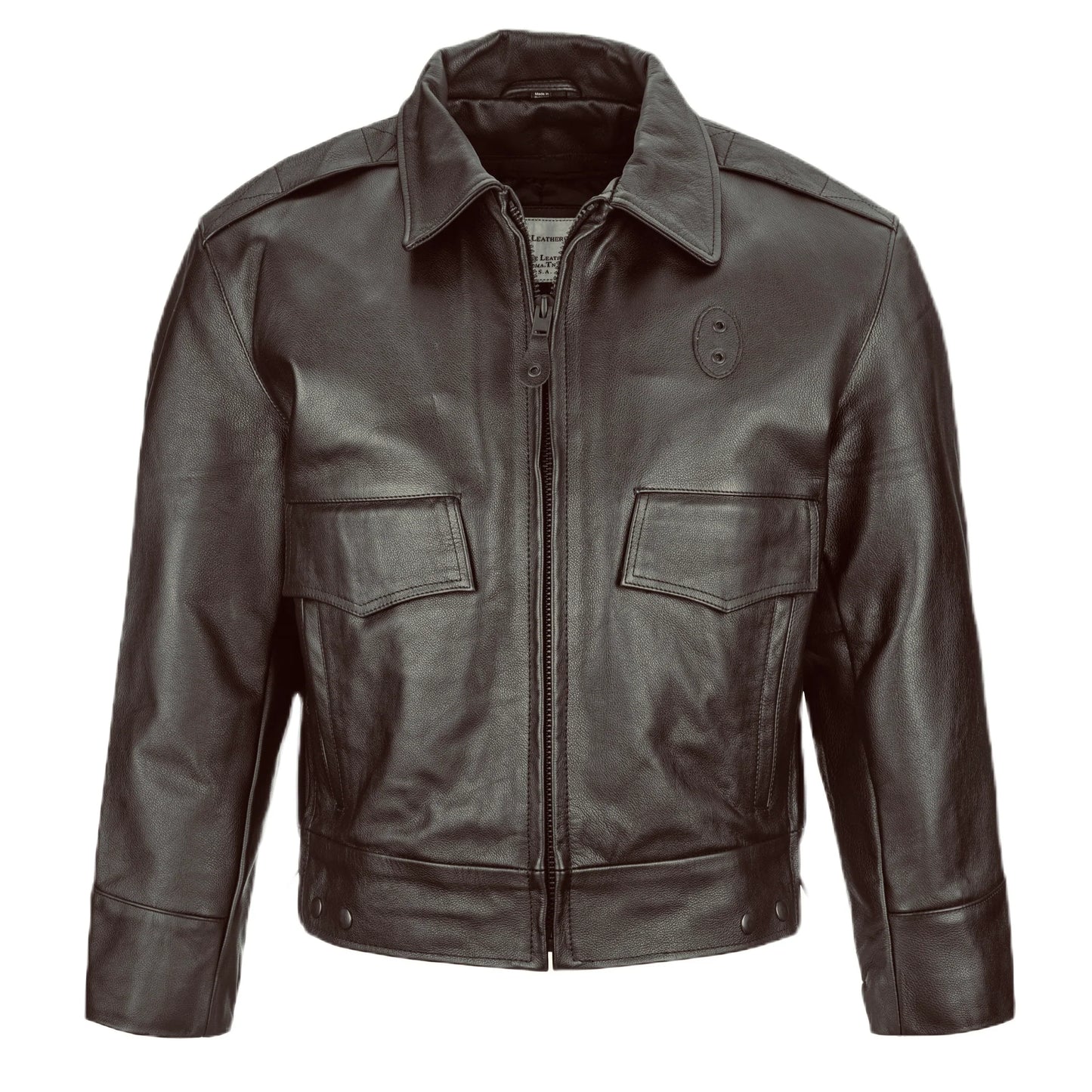 Taylors Leatherwear Indianapolis Brown Cowhide Leather Police Jacket