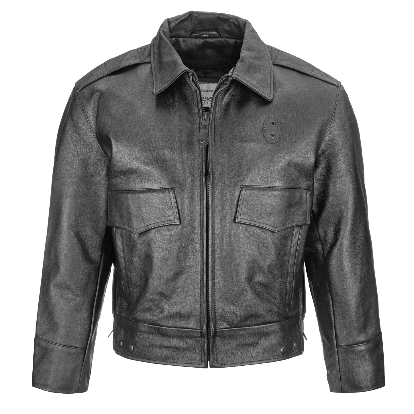 Taylors Leatherwear Indianapolis Black Cowhide Leather Police Jacket