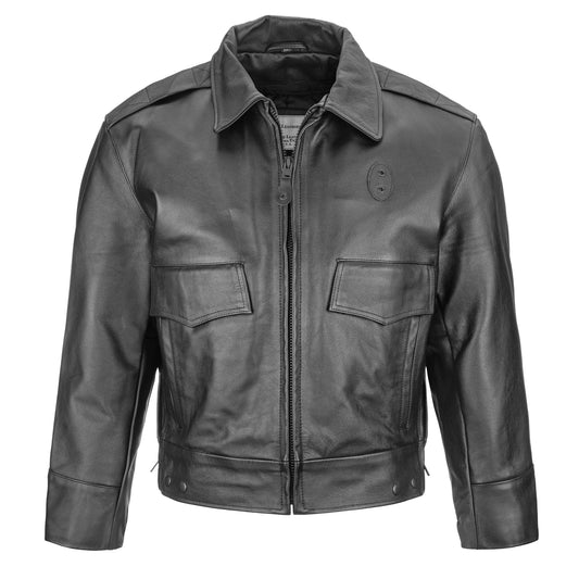 Taylors Leatherwear Indianapolis Black Cowhide Leather Police Jacket