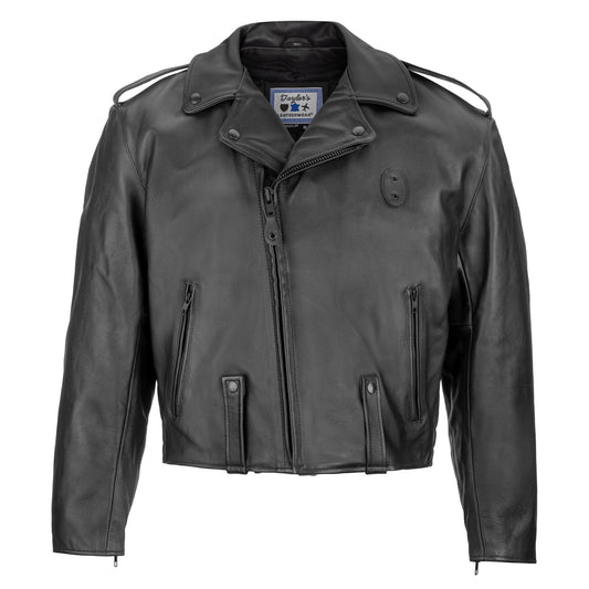 Taylors Leatherwear Pittsburgh Black Cowhide Leather Motorcycle Jacket